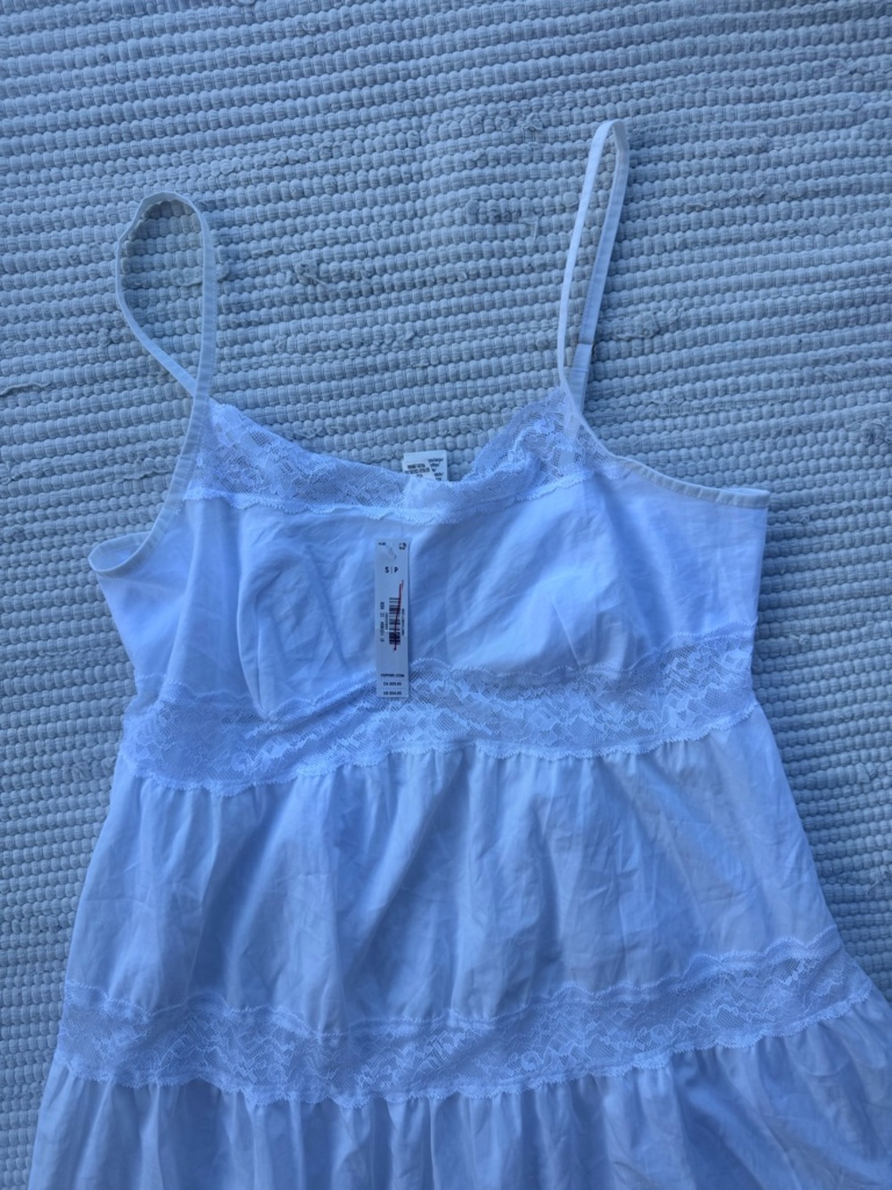 PINK x Frankies Bikinis Lace Tiered Babydoll Dress White S NWT - Picture 6 of 13